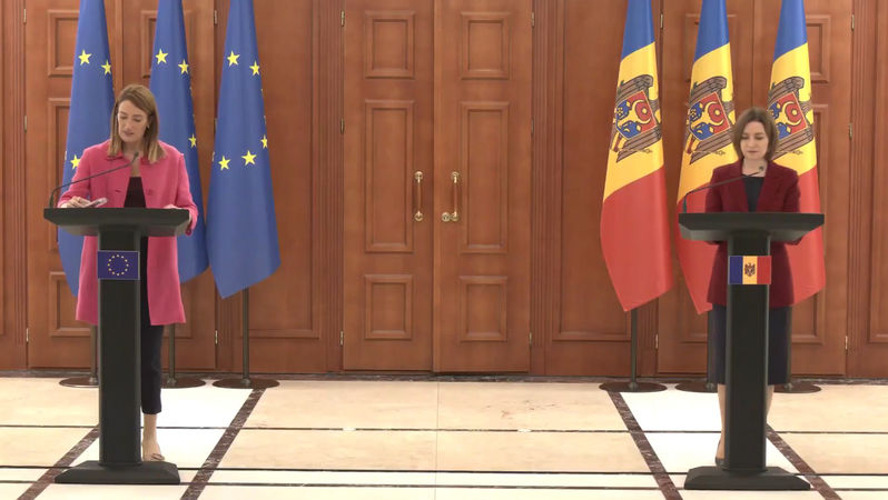 „Viitorul Moldovei este în Europa” — mesaj comun Sandu și Metsola
