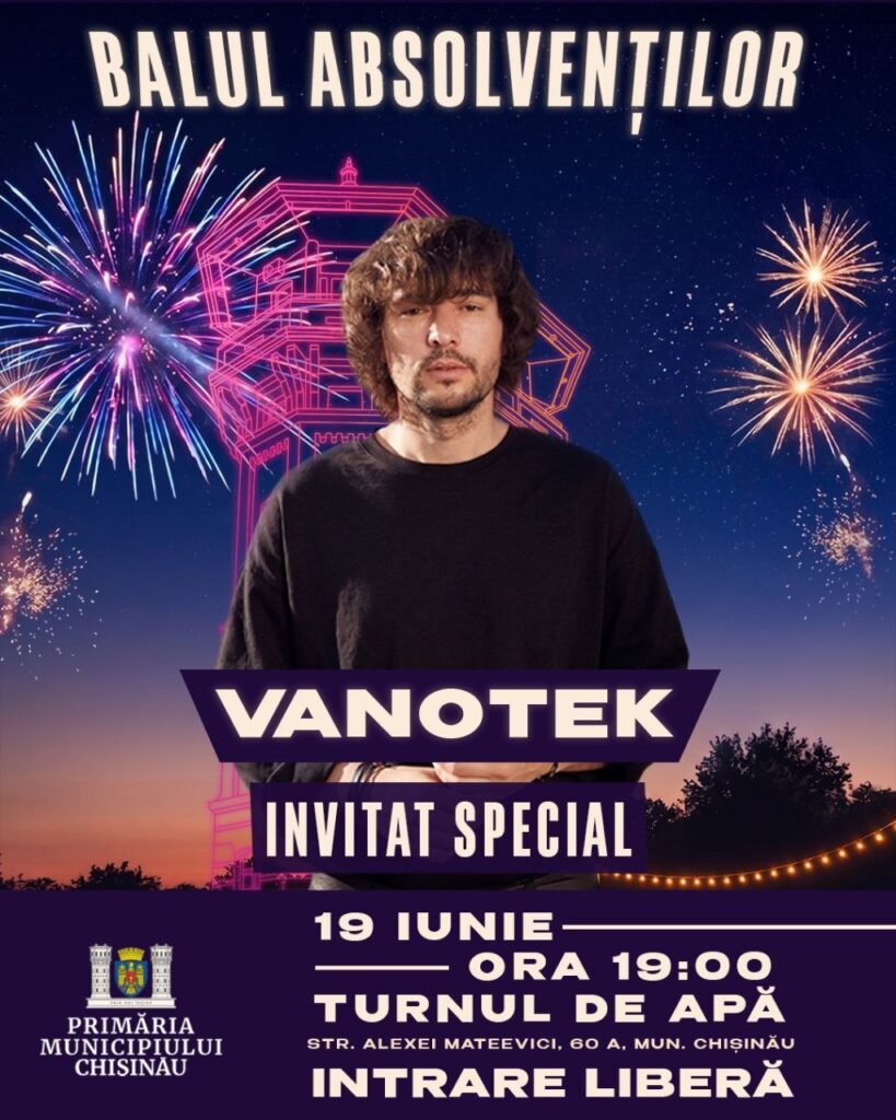 Balul Absolvenților 2026 îl are ca invitat principal pe DJ Vanotek, într-un spectacol în aer liber la Chișinău