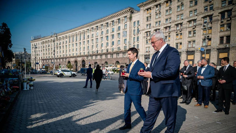 Mihail Popșoi, la Kiev: a vizitat o stație de metrou distrusă în urma atacurilor rusești