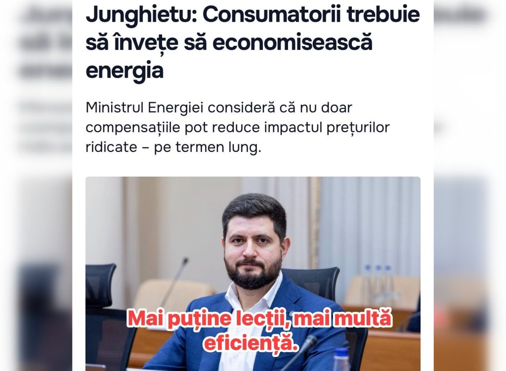 Constantin Cuiumju, despre apelul ministrului Junghietu la economisirea energiei: „Poate mai întâi învățați să administrați eficient”