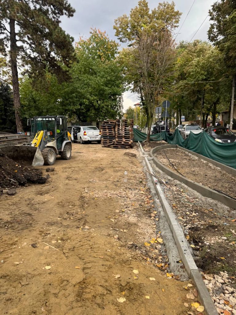 Strada Alexei Mateevici, în proces de reparație a trotuarelor. Ce sectoare au fost finalizate
